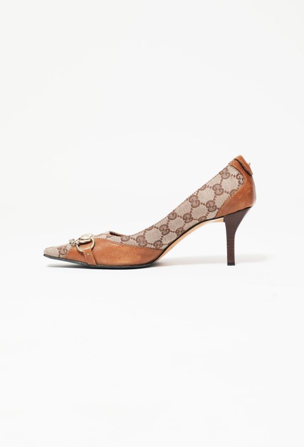Gucci Early 2000s Monogram Horsebit Pumps - 4