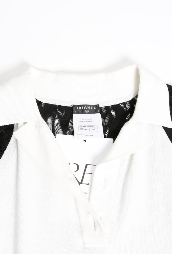 Chanel 2012 Bicolor Distressed Polo Dress - 5