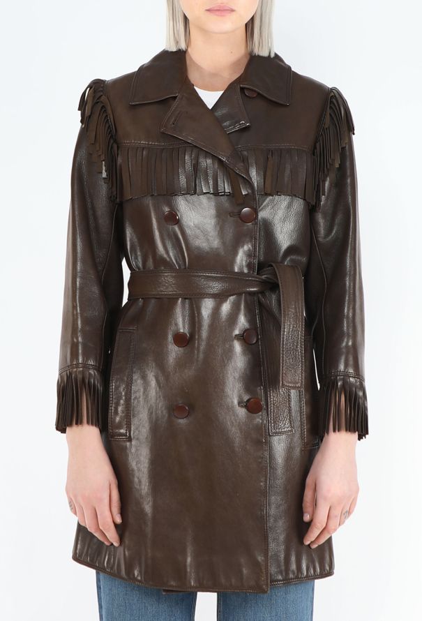 Saint Laurent COLLECTOR 1968 Haute Couture Leather Fringe Coat - 7