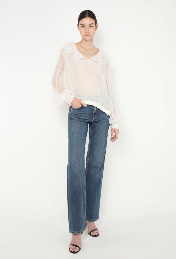 Chanel 2019 Ruffled Chiffon Blouse - 4