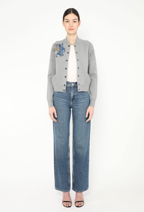 Alexander McQueen Embroidered Griffin Ribbed Cardigan - 3