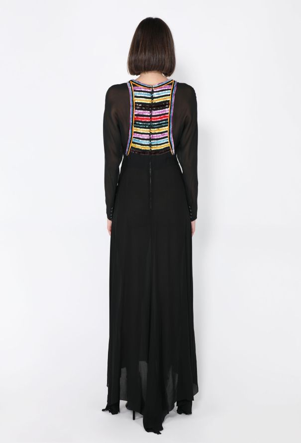 Chloé Sequined Silk Evening Dress, 1980s - 5