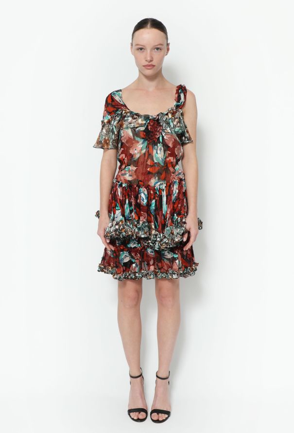 Balenciaga Resort 2010 Graphic Silk Dress - 4