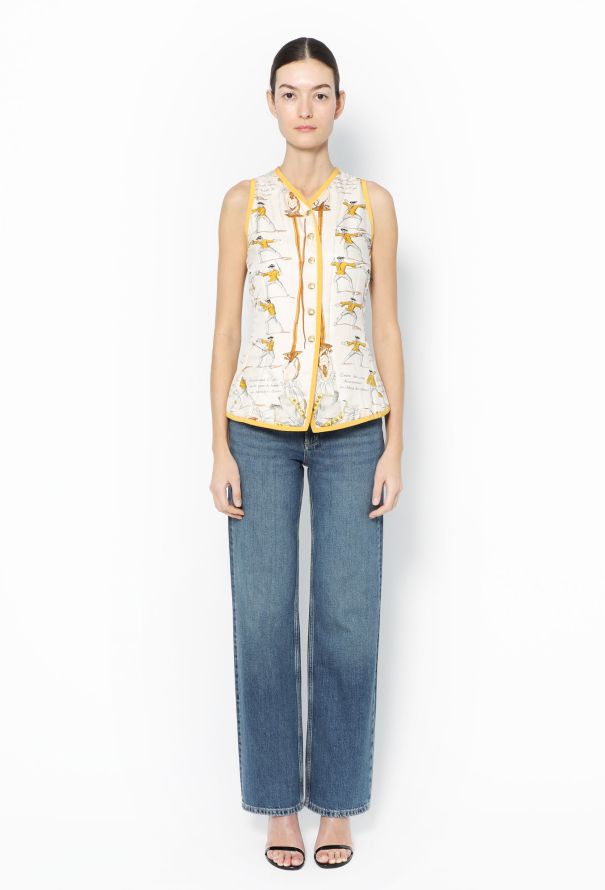 Hermès '70s ’Traité des Armes’ Silk Vest - 4