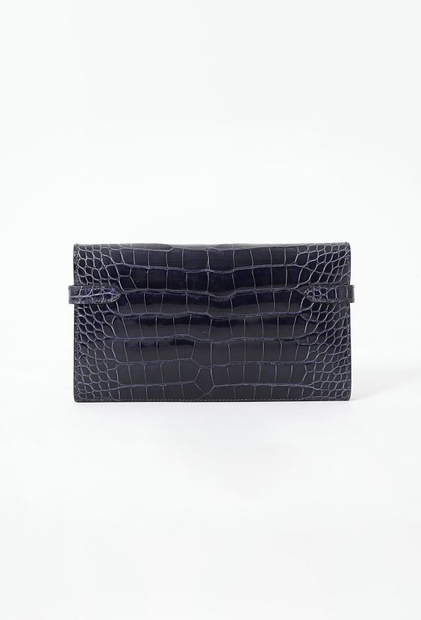 Hermès Bleu Encre Alligator Kelly Classique Wallet - 3