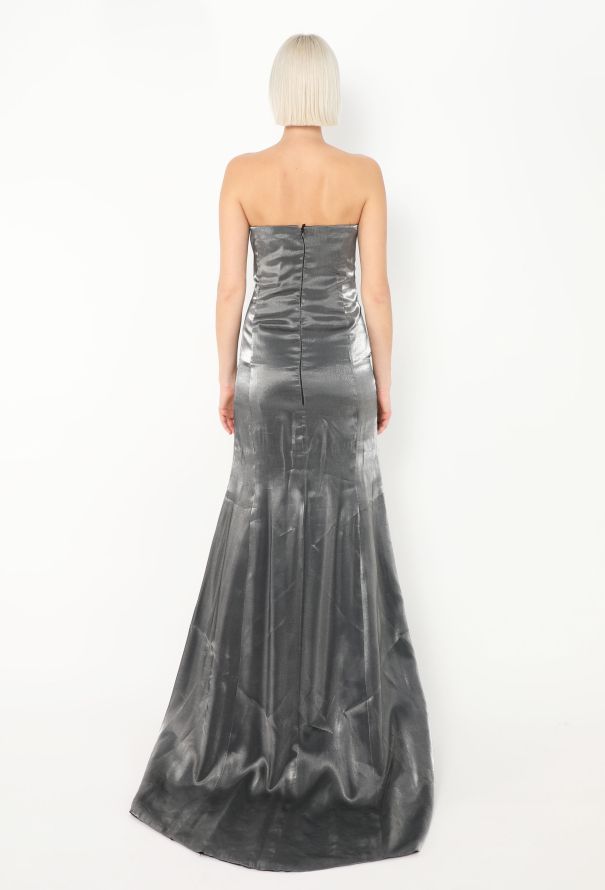 Iridescent Charmeuse Bustier Gown - 4