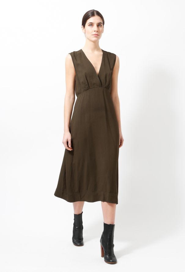 Céline Flared V-neck Midi Dress - 2