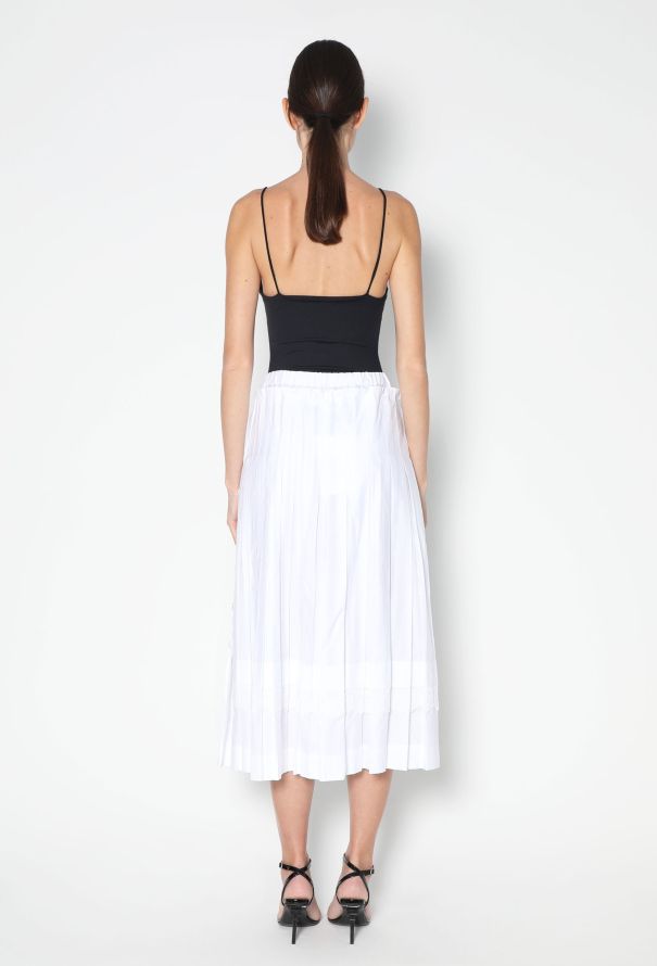 Simone Rocha 2022 Pleated Lace Poplin Skirt - 4