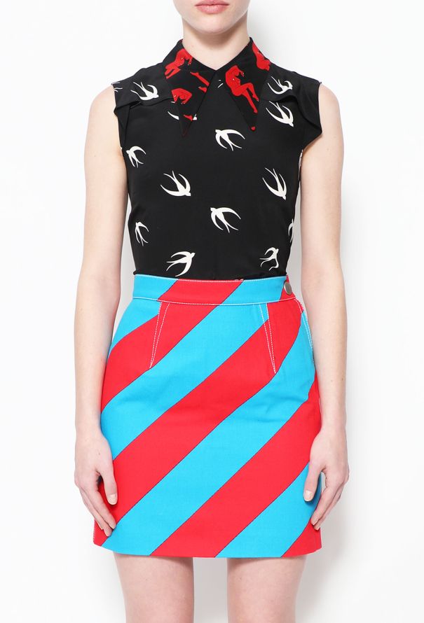 Miu Miu Resort 2016 Graphic Top & Color Block Skirt Set - 3