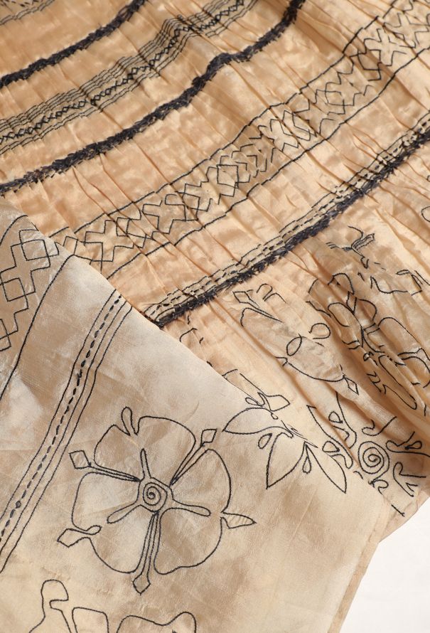 Dries Van Noten S/S 2006 Embroidered Shantung Wrap Skirt - 8
