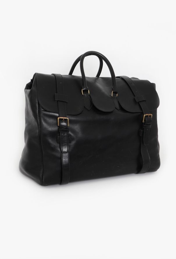 Hermès 1960s Black Calfskin Drag Travel Bag - 2