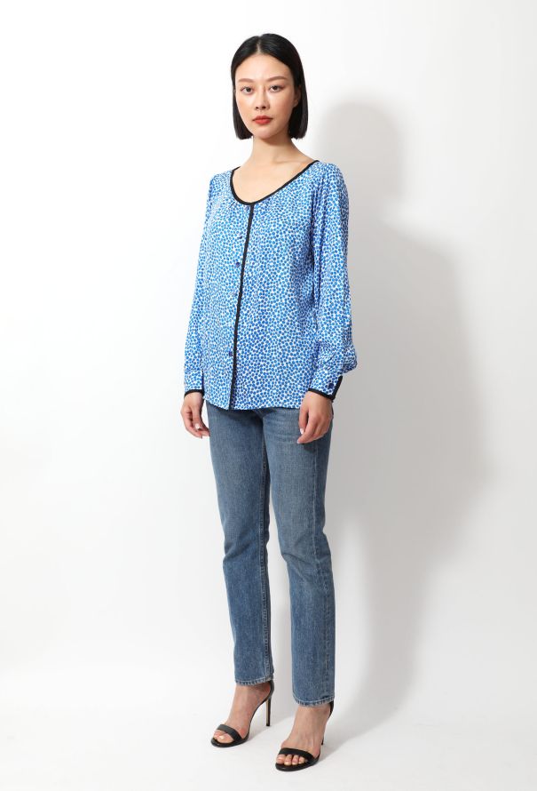 Saint Laurent Vintage Dotted Silk Blouse - 3