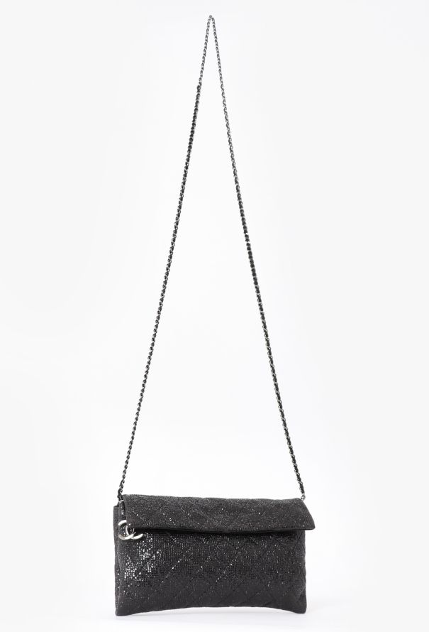 Chanel Black Iridescent Clutch With Chain - 2