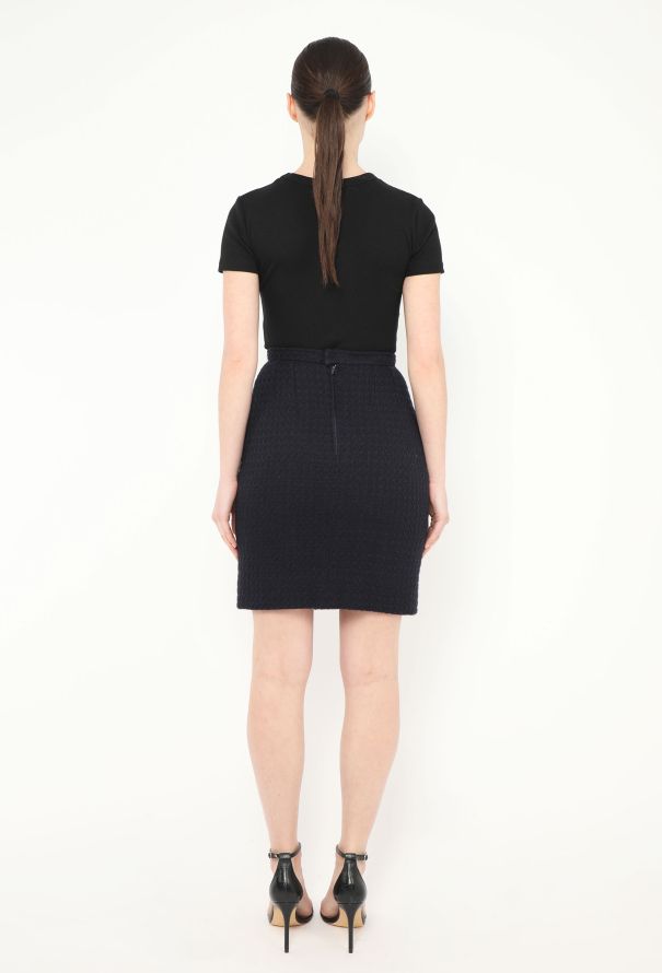 Chanel '90s Navy Classic Tweed Skirt - 4