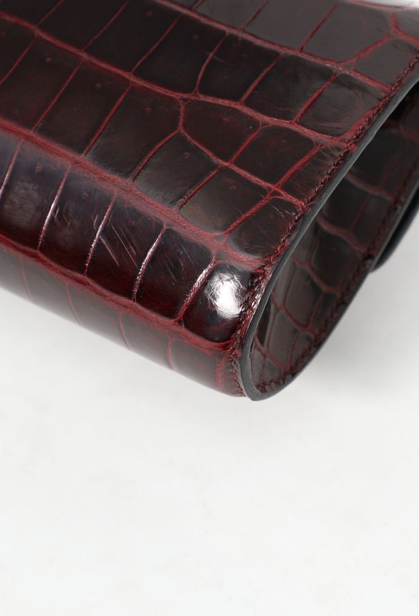 Hermès Bordeaux Crocodile Niloticus Egée Clutch - 9