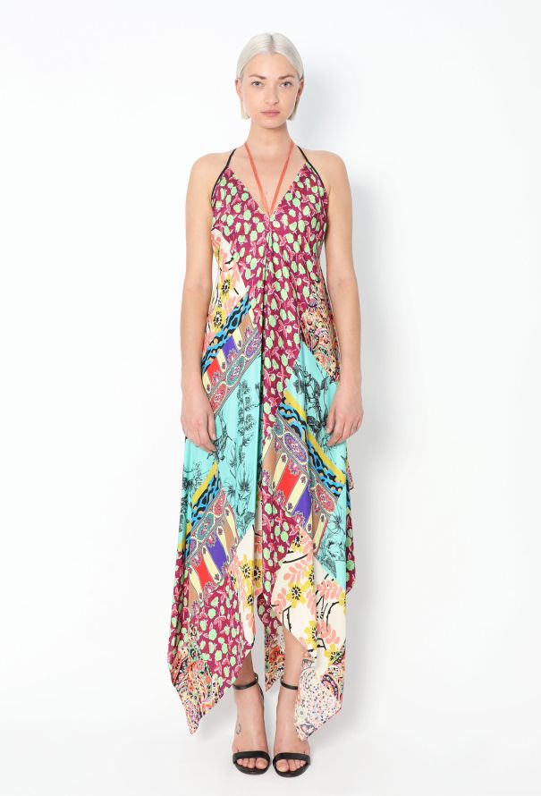 Etro Patchwork Silk Halter Dress - 1