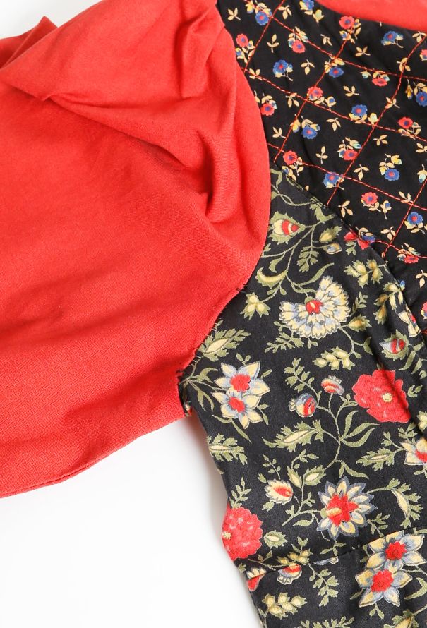 70s Floral Quilted Day Dress - 7