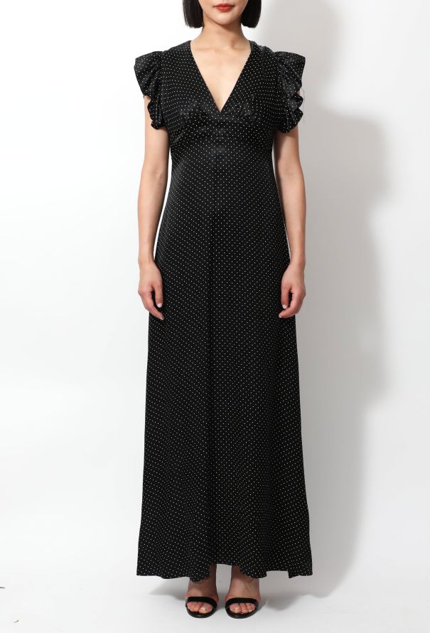Exquisite Vintage Polka Dot Maxi Dress - 3