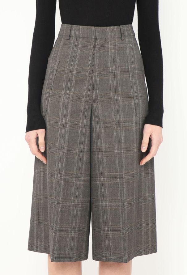 Céline 2019 Pleated Plaid Culottes - 2