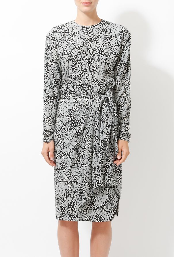Guy Laroche '80s Floral Silk Draped Dress - 2