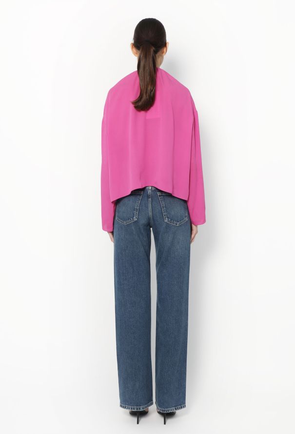 Balenciaga S/S 2017 Inverted Silk Blouse - 7
