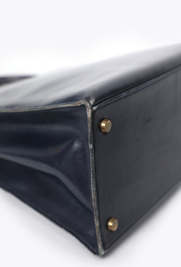 Hermès Vintage Bleu Marine Box Kelly Sellier 35 - 11