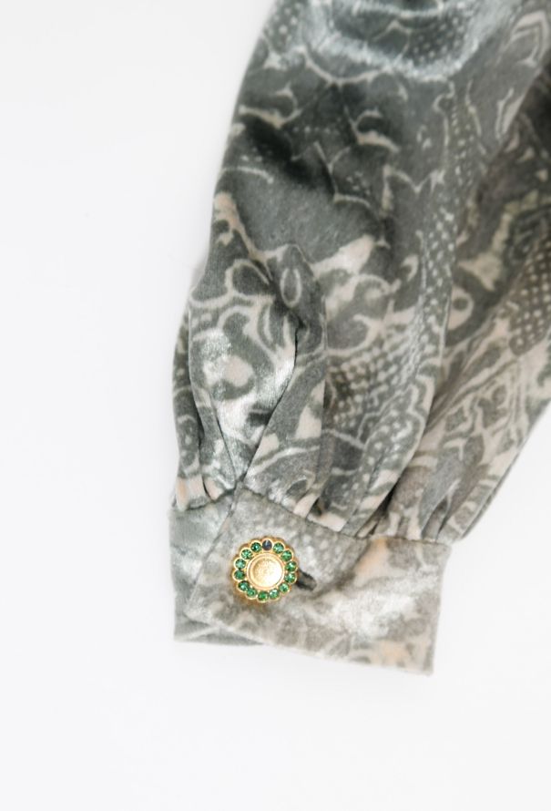 Givenchy Vintage Mink Trim Baroque Velvet Dress - 7