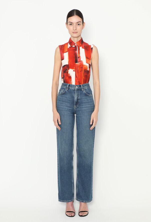 Céline S/S 2014 Printed Silk Blouse - 3