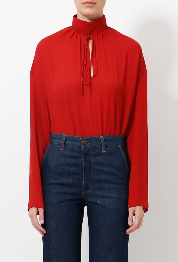 Balenciaga 2016 High Neck Silk Blouse - 1