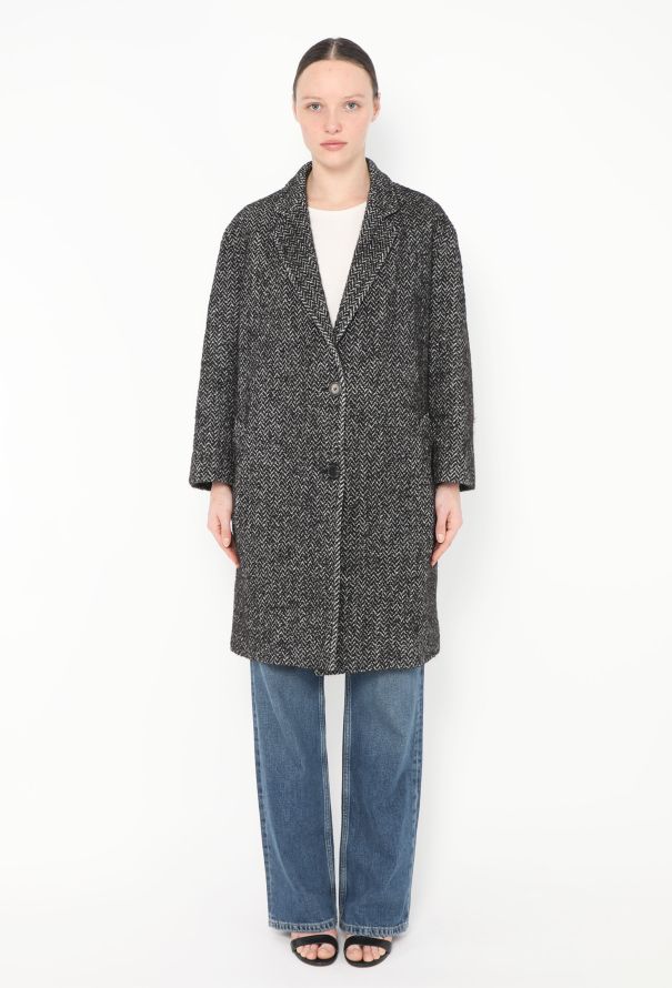 Dolce & Gabbana 2020 Chevron Wool Coat - 3