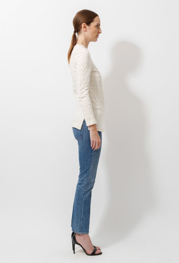 Céline Leather Striped Top - 3