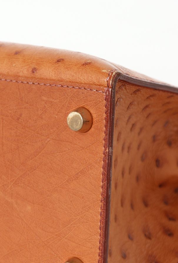 Hermès Gold Ostrich Sellier Kelly 28 - 13