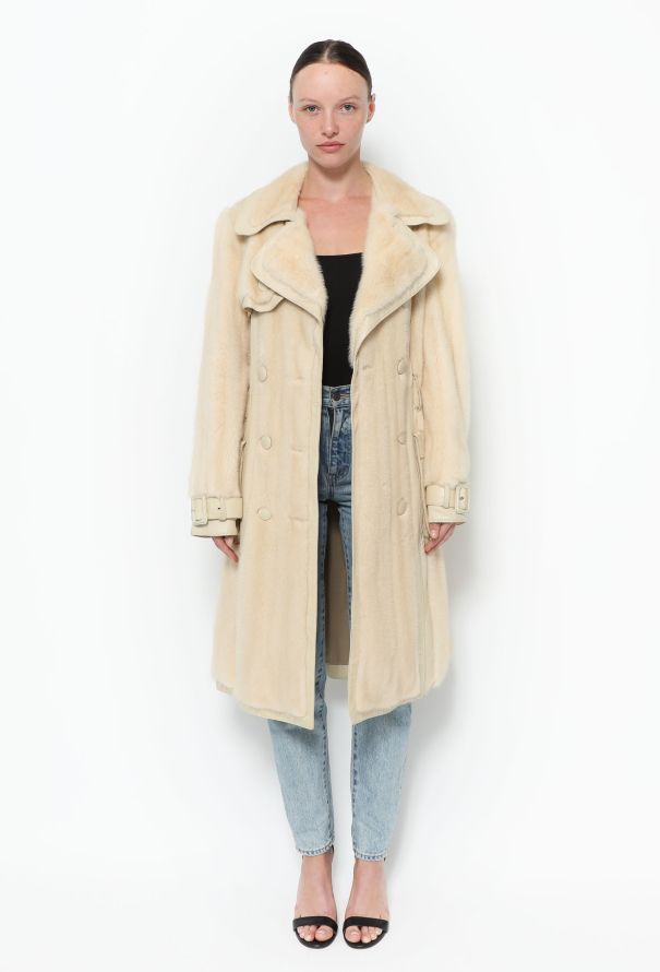 Dior F/W 2005 Leather Trim Mink Trench - 3