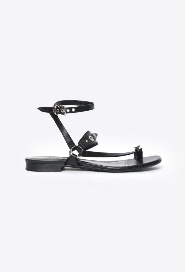 Hermès Studded Leather Médor Sandals - 1