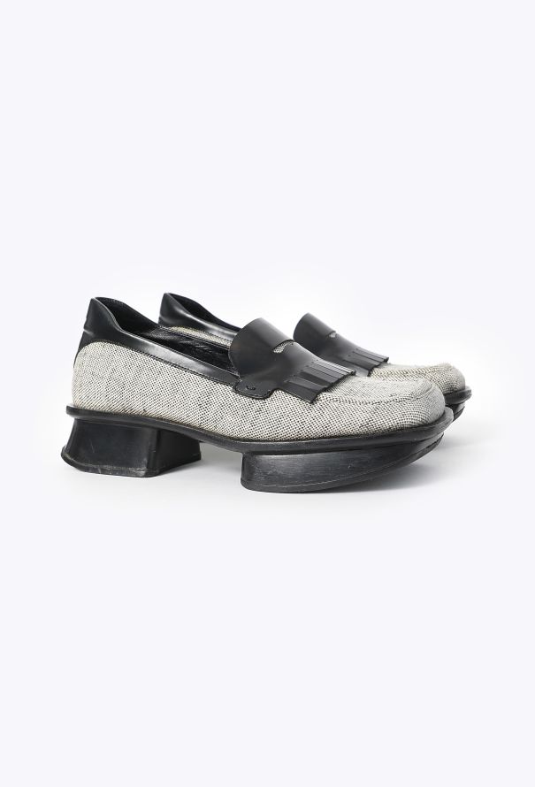 Prada S/S 1999 Platform Canvas Loafers - 3