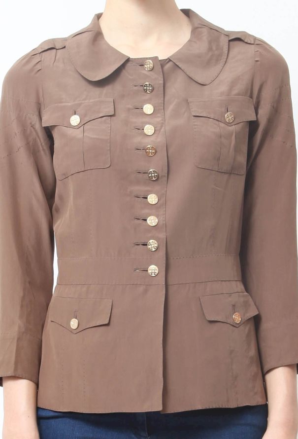 Louis Vuitton Gold Button Silk Blouse - 4