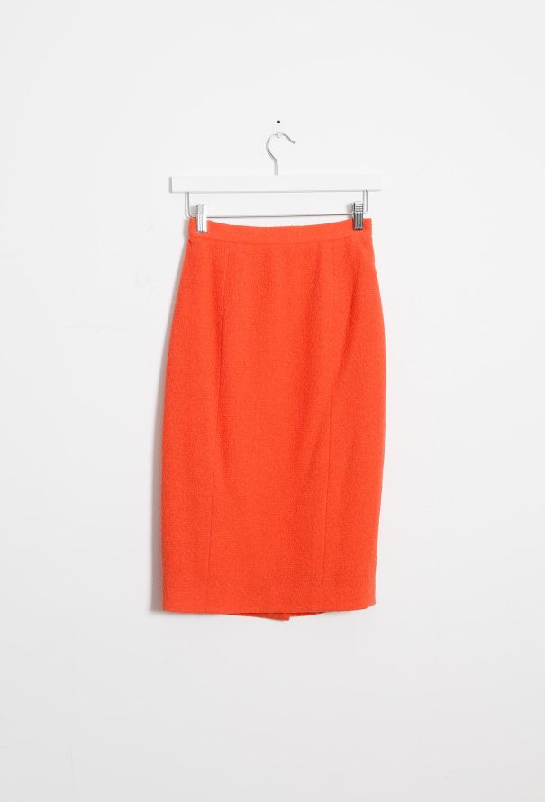Chanel 80s Coral Pencil Skirt - 8
