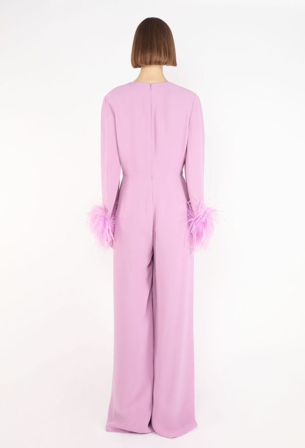 Valentino Ostrich Feather Silk Jumpsuit, 2023 - 5