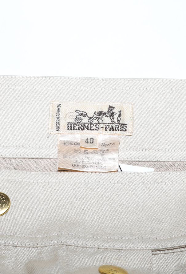 Hermès Gabardine Clou de Selle Skirt, 1970s - 6