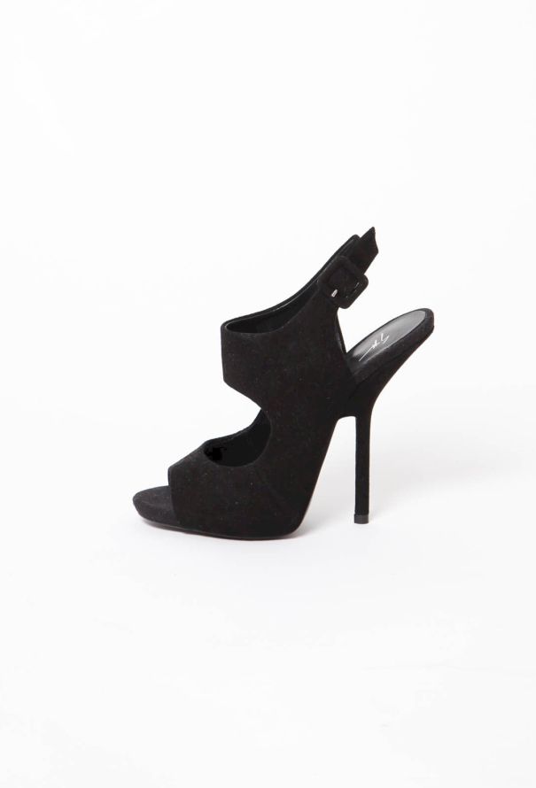 Giuseppe Zanotti Black Suede Cutout Sandals - 5