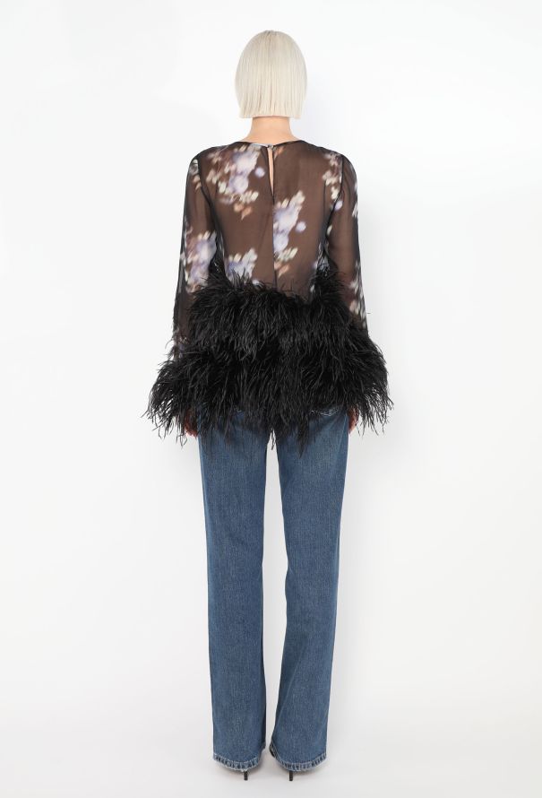 Peter Som F/W 2014 Chiffon Feather Top - 4
