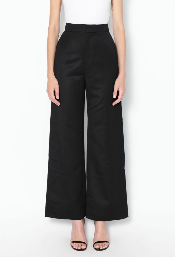 Loewe Black High-Waisted Twill Trousers - 3