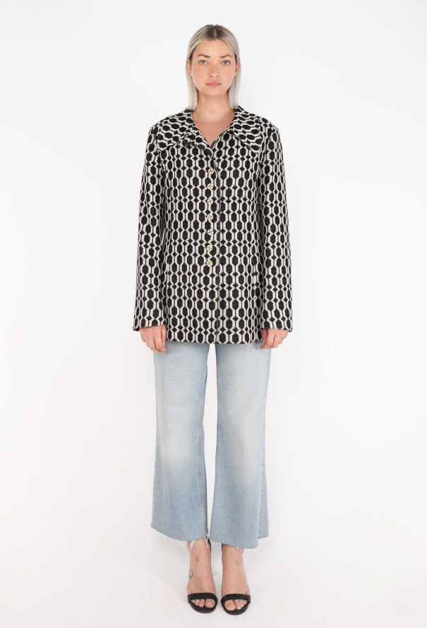 Gucci Geometric Jacquard Peacoat, 2021 - 2