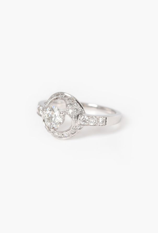 Mellerio 18k White Gold & Diamond Reine de Coeur Ring - 3