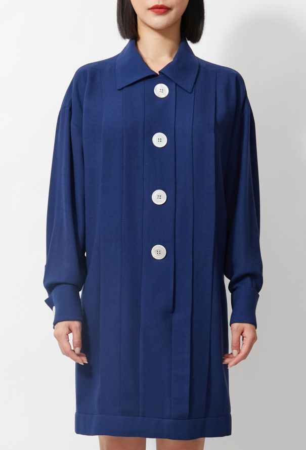 Chanel Vintage Pleated Shirt Dress - 2