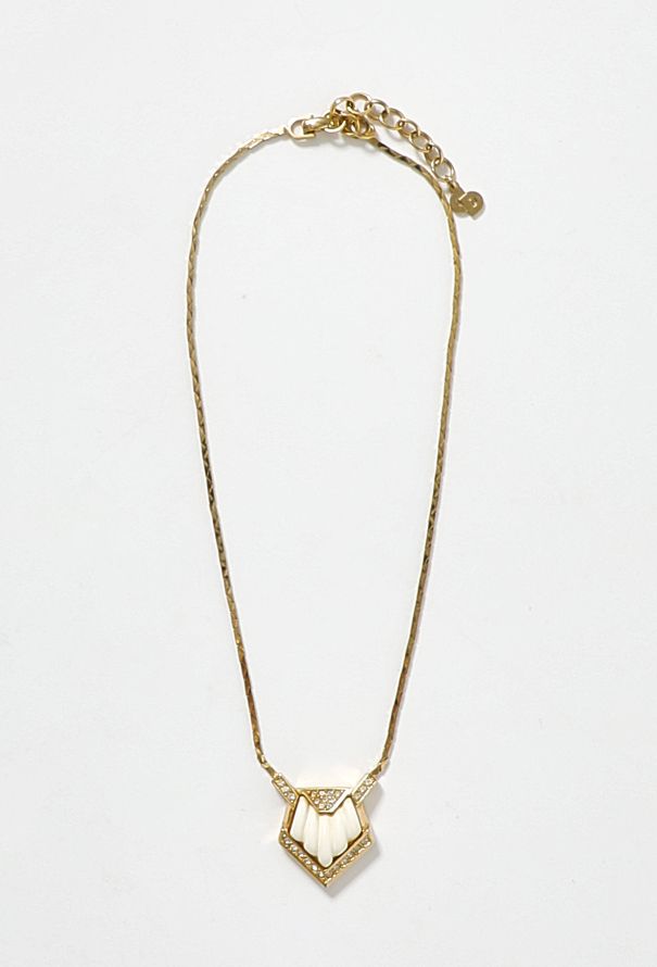 Dior '80s Strass Chevron Necklace & Earring Set - 3