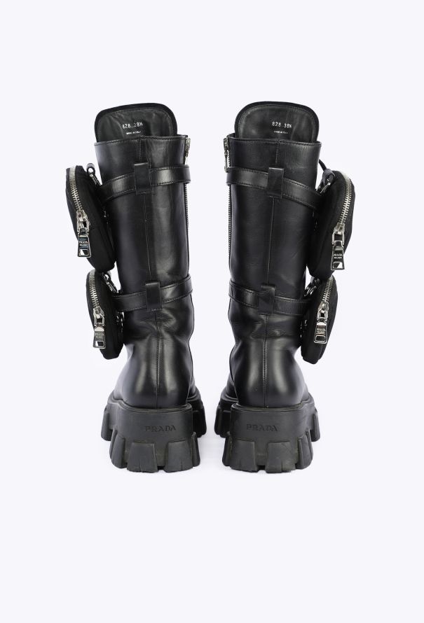Prada Monolith Zip Pocket Combat Boots, 2022 - 4