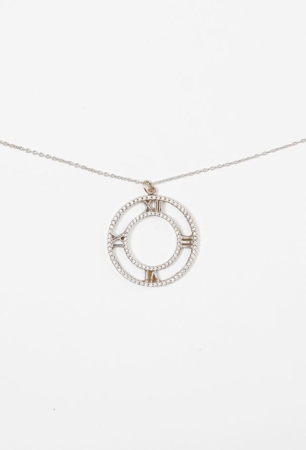 Tiffany & Co 18k Gold & Diamond Atlas Pendant Necklace - 1