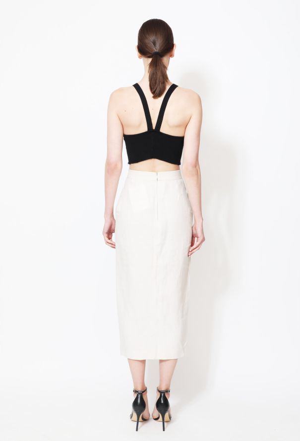 Jean Paul Gaultier Early 2000s Linen Slit Skirt - 4