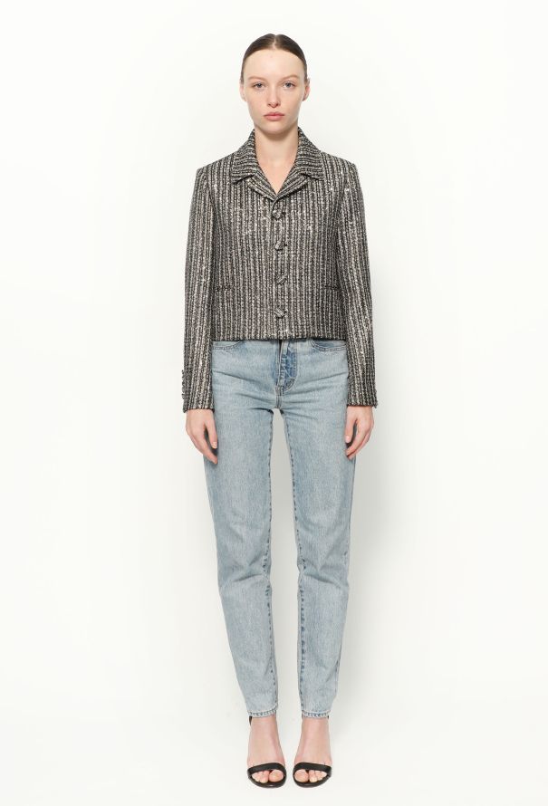 Saint Laurent F/W 2014 Cropped Lamé Jacket - 4